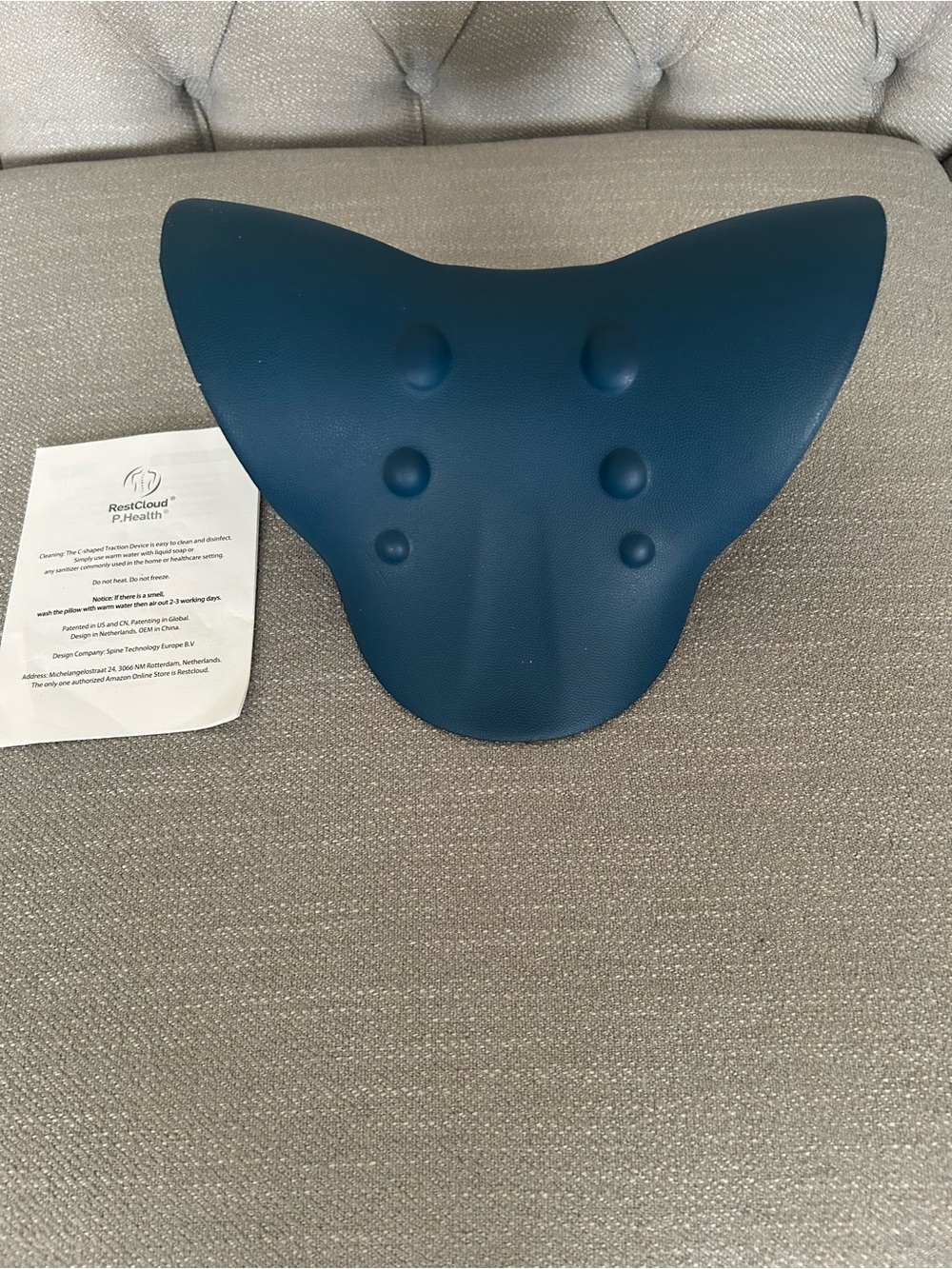 New RestCloud P.Health C Shaped Traction Device Cervical Neck Blue